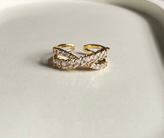 Glided Glow Ring - Tarnish-Free Elegance-Adjustable