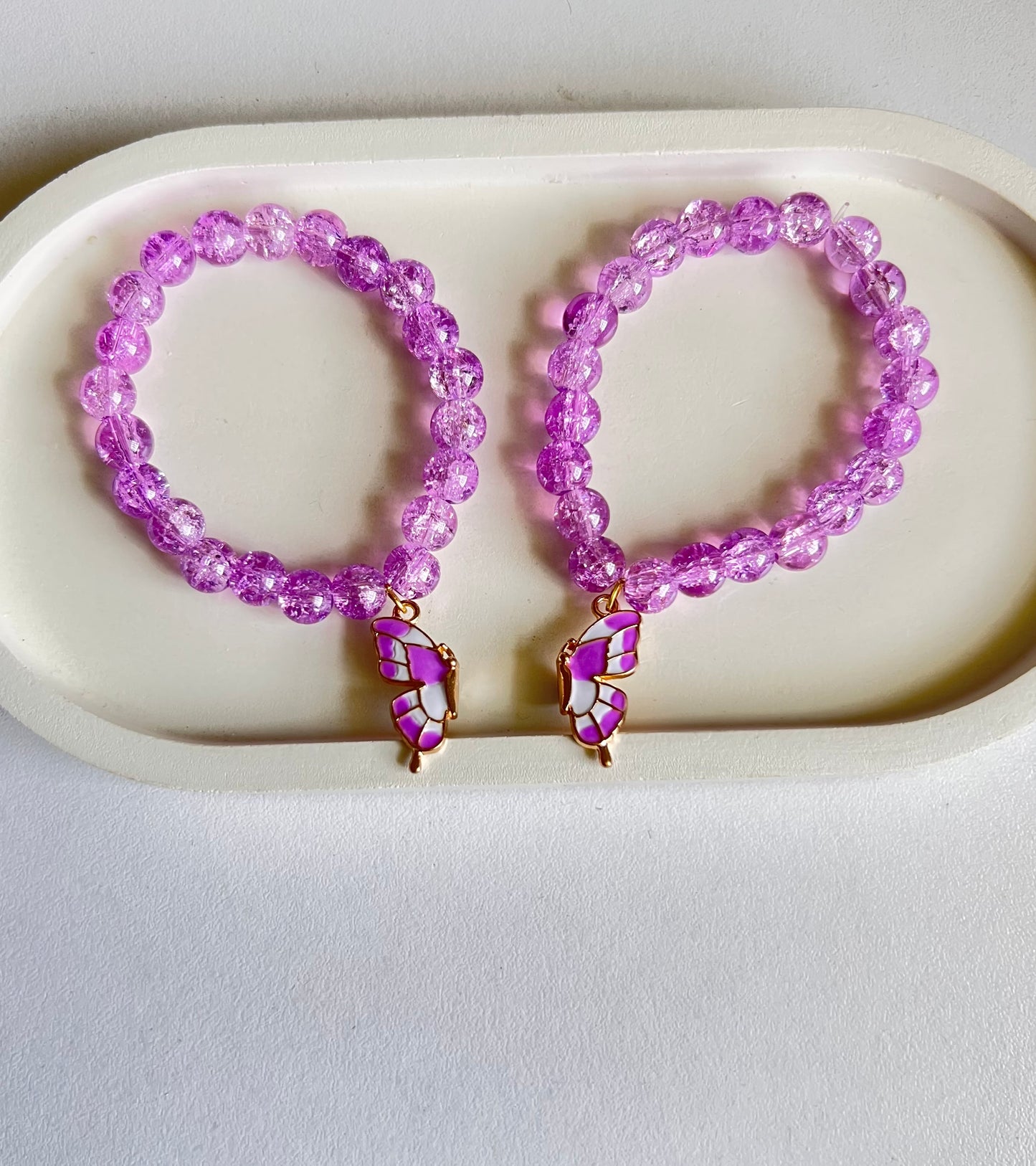 Twin Wings - Purple Magnetic Butterfly- BFF / Couple Bracelets