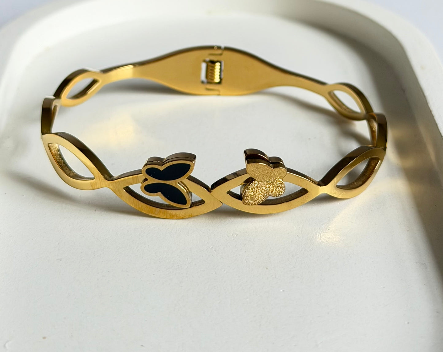 Azure Butterfly Anti Tarnish Kada Bracelet - Regular Size