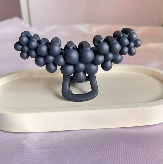 Trendy Bubble Flower Hair Clutcher Clip - Ink blue