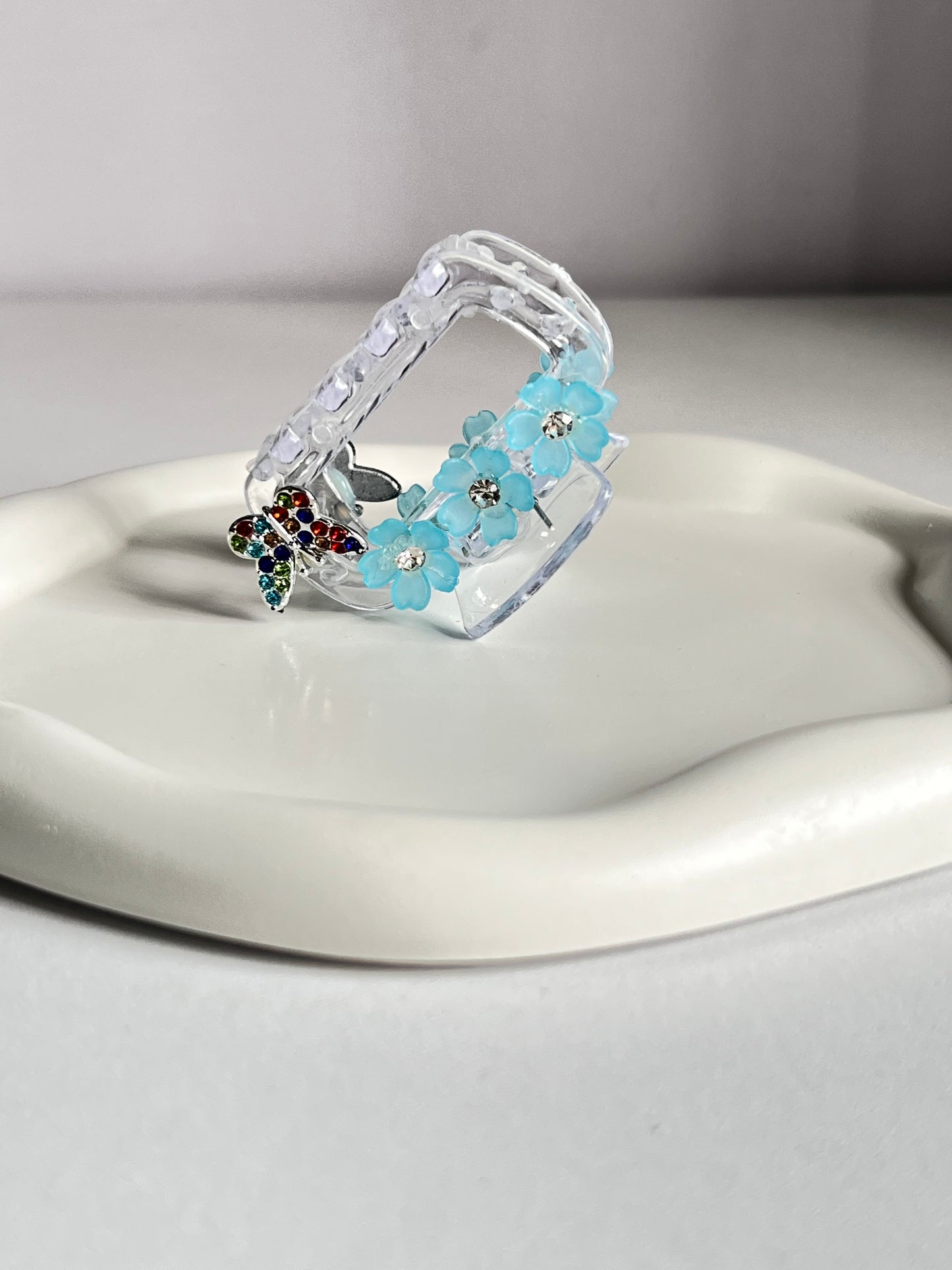 Garden Whimsy Claw Clip - Blue