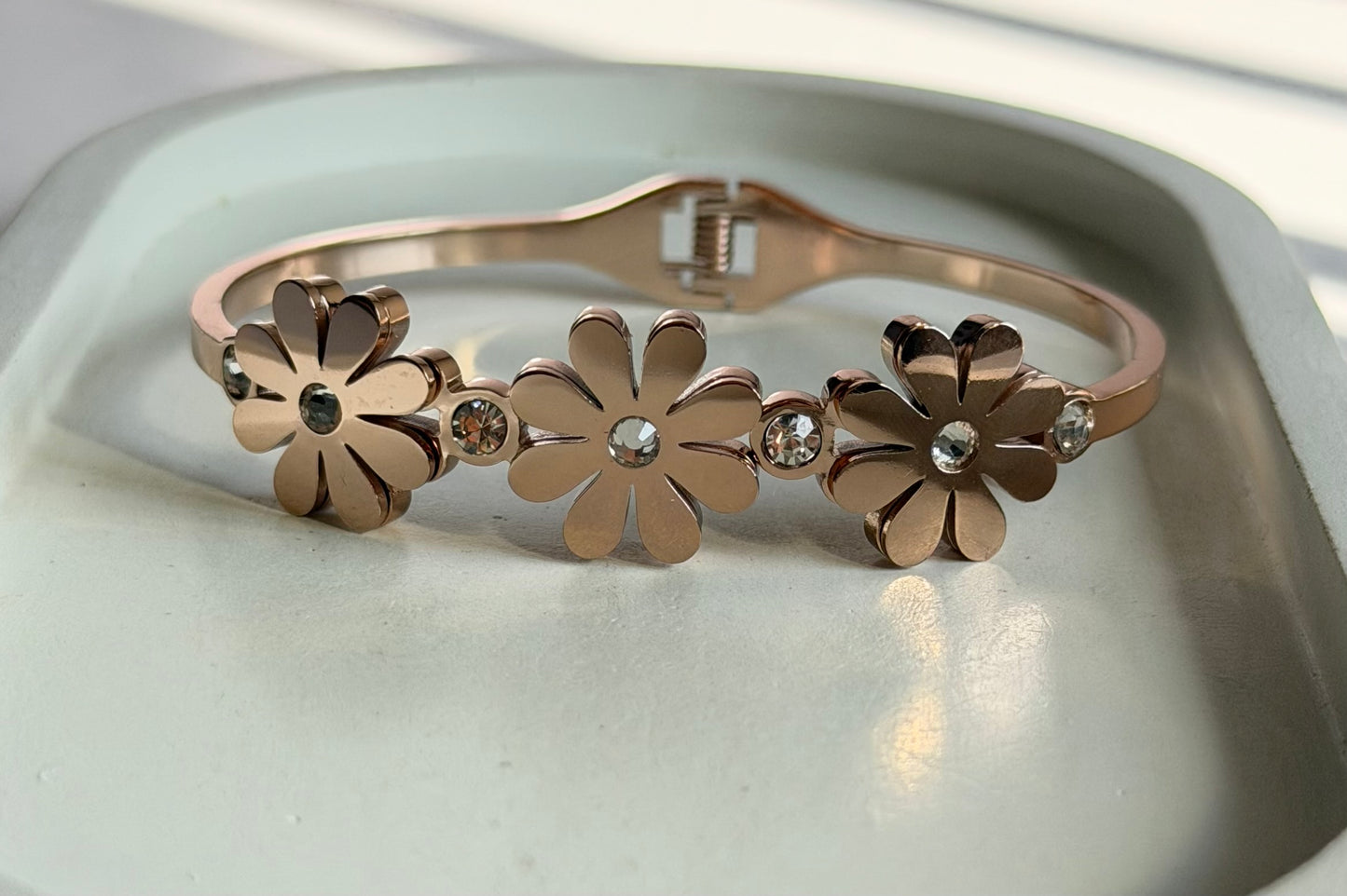 Trio Bloom Anti-Tarnish Kada Bracelet 
- Regular Size