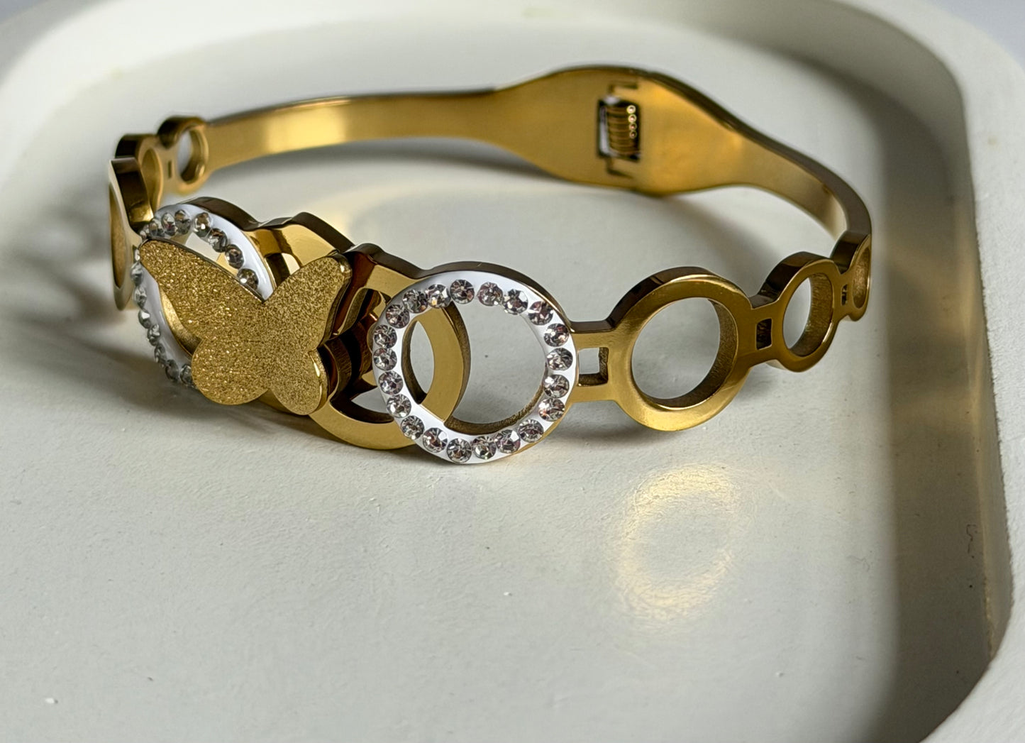The Halo Butterfly Anti Tarnish Kada Bracelet - Regular Size