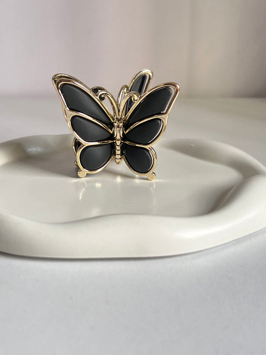 Luxe Flutter Butterfly Claw Clip - Black