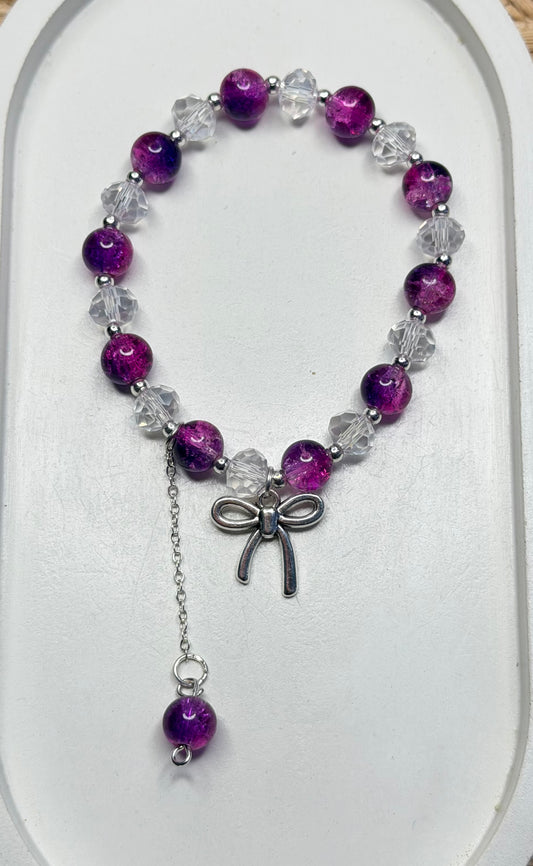 Korean Style Purple Bow Bracelet