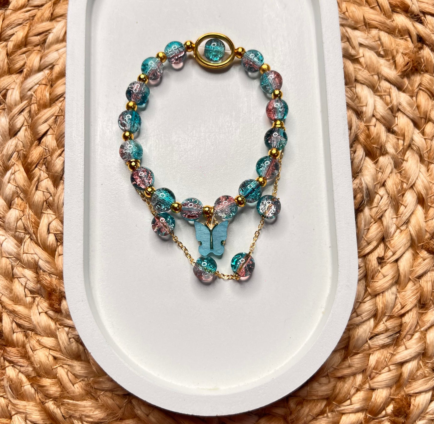 Butterfly Kiss Beaded Chain Bracelet