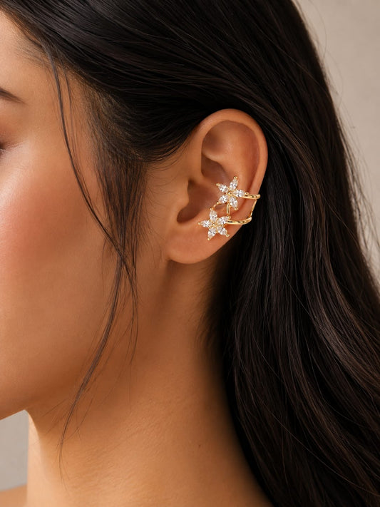 Twin Blossom Ear Cuff - (1 Pc)