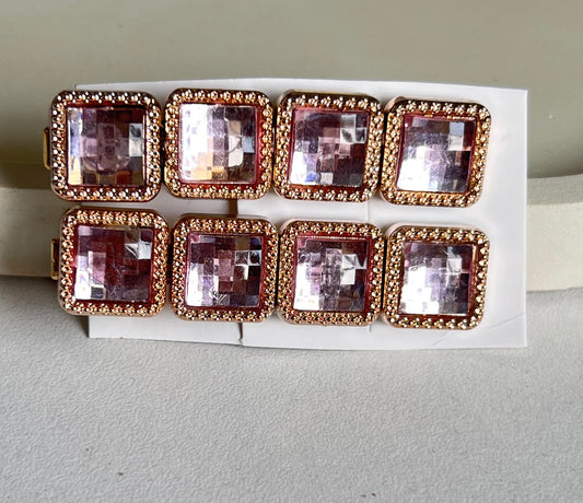 Korean Style Glossy Pink Hair Clips ( 2 Pieces)