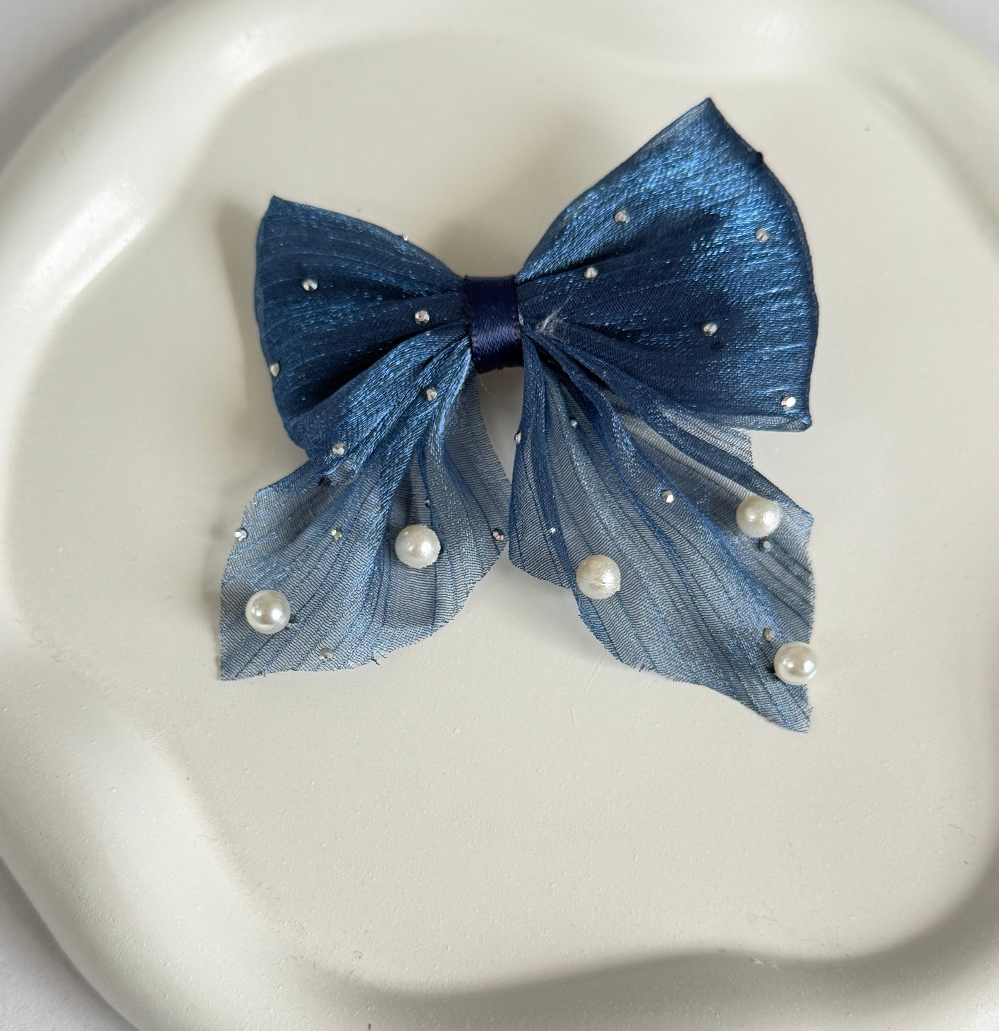 Pretty Bow Hair Clip - Blue