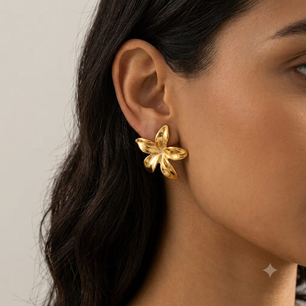 The Sculpted Lily Anti Tarnish Earrings