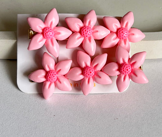 Korean Style Blushy Flower Hair Clips ( 2 Pieces)