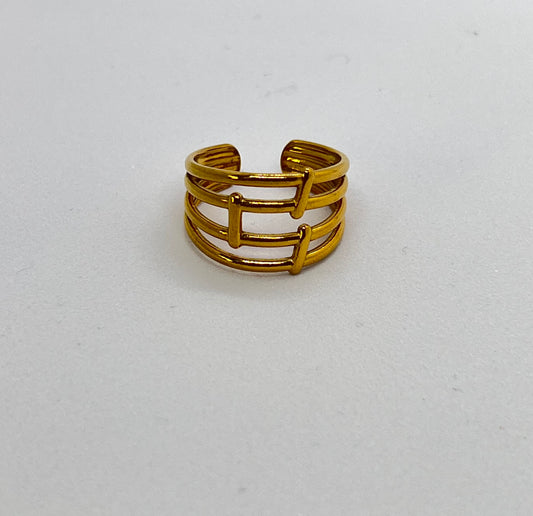 LuxeLine Anti-Tarnish Adjustable Finger Ring