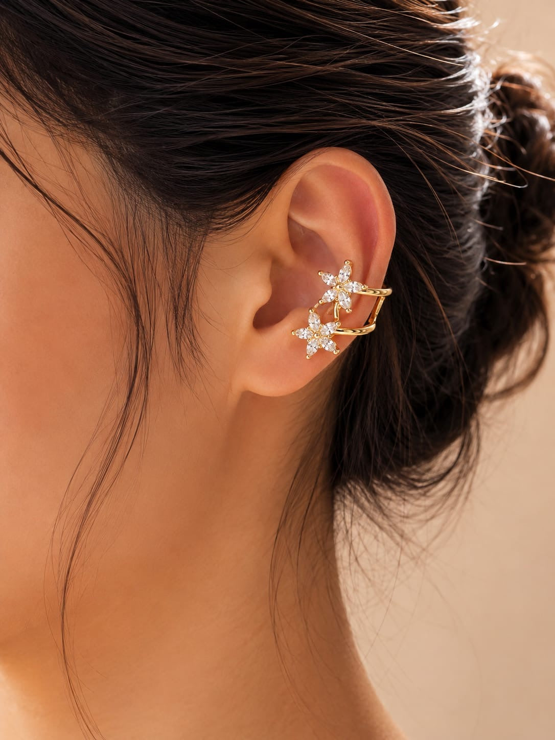 Twin Blossom Ear Cuff - (1 Pc)
