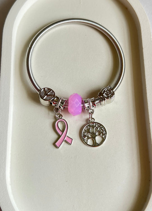 Pretty in Pink Pandora Style Charm Bracelet