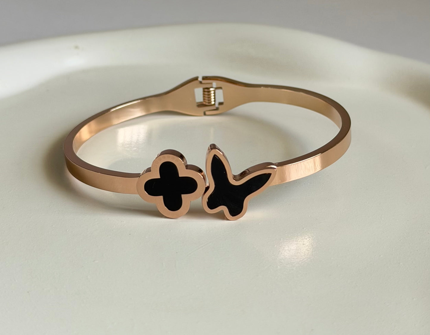 Whisper Luck Anti Tarnish Butterfly Kada Bracelet - Regular Size