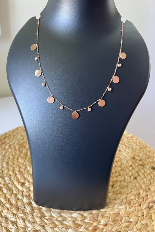 Blush Coin Glow - Anti-Tarnis Charm Neck Chain
