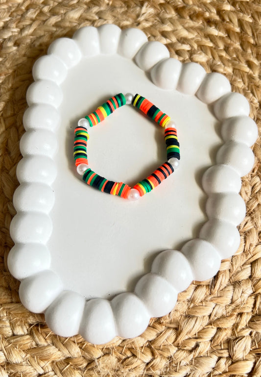 Trendy Pumpkin Clay Bead Bracelets