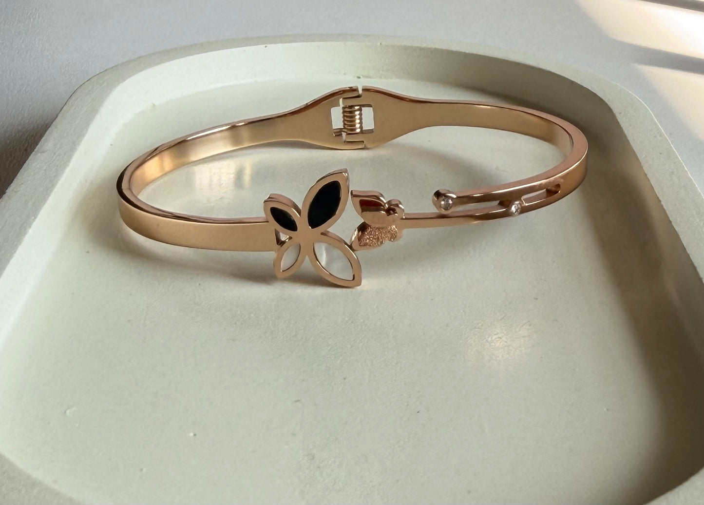 Elegant Flutter Anti-Tarnish Butterfly Kada Bracelet - Regular Size