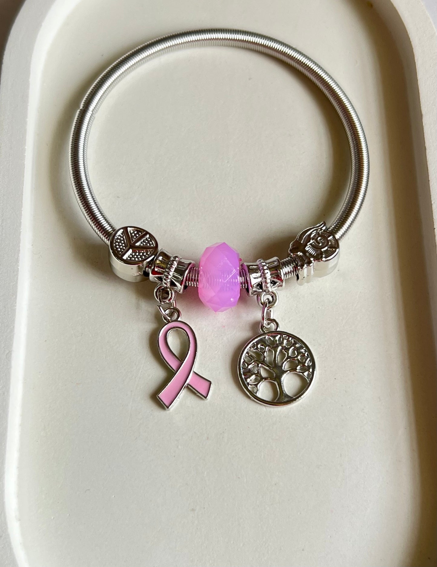 Pretty in Pink Pandora Style Charm Bracelet