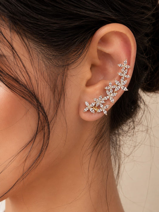 Blossom Vine Anti Tarnish Ear Cuff - (1 Pc)