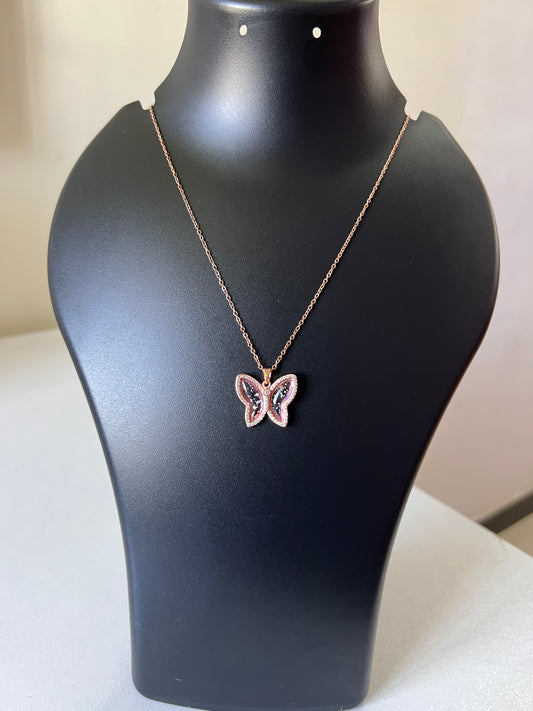 Flutter Gleam - Anti Tarnish Butterfly Pendant Neck Chain