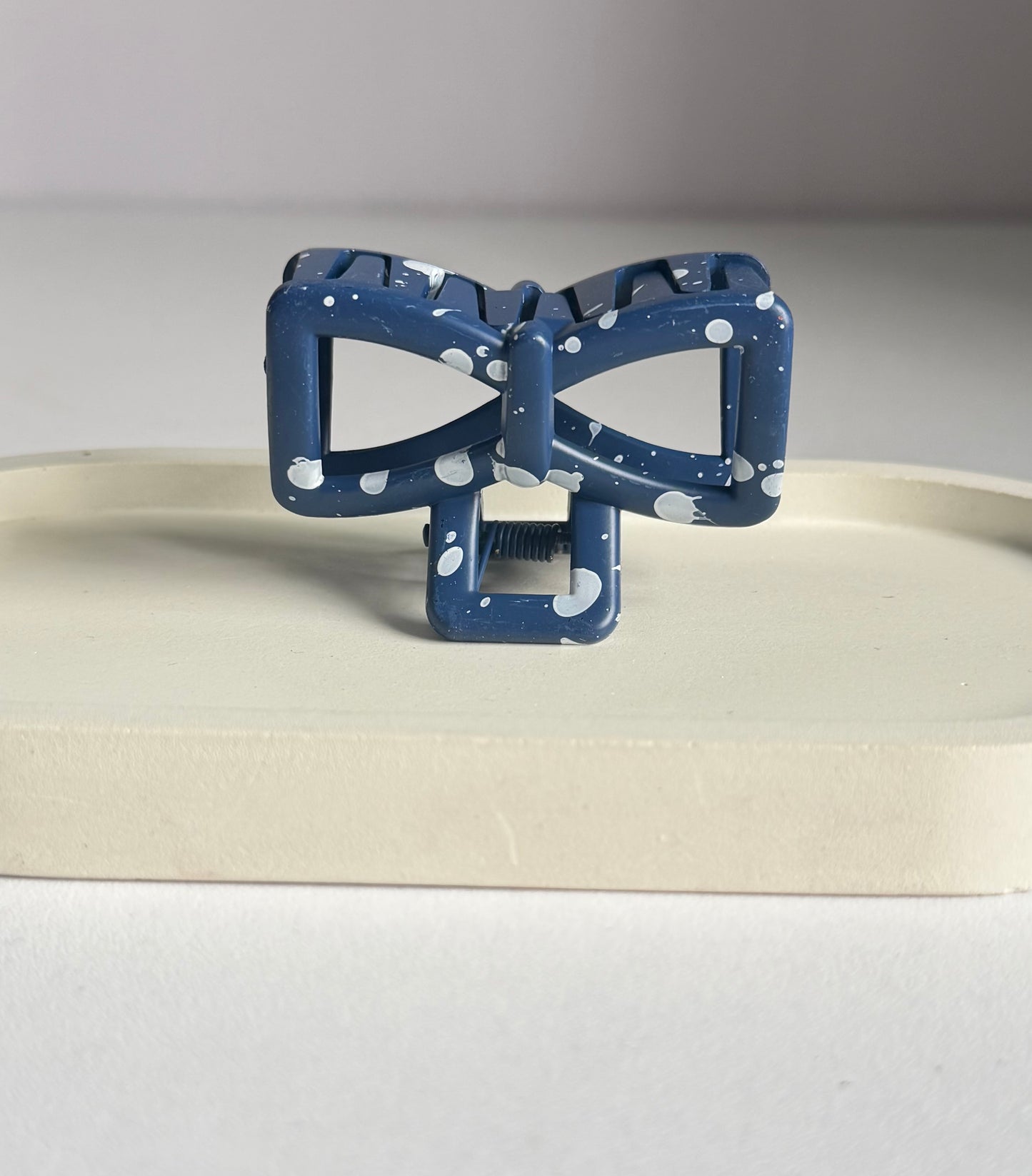 Sweet Polka Bow Claw Clip - Blur