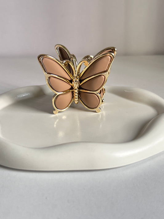 Luxe Flutter Butterfly Claw Clip - Light Brown