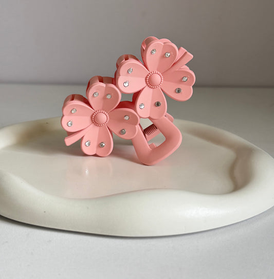 Fortune Flower Claw Clip - Light Peach