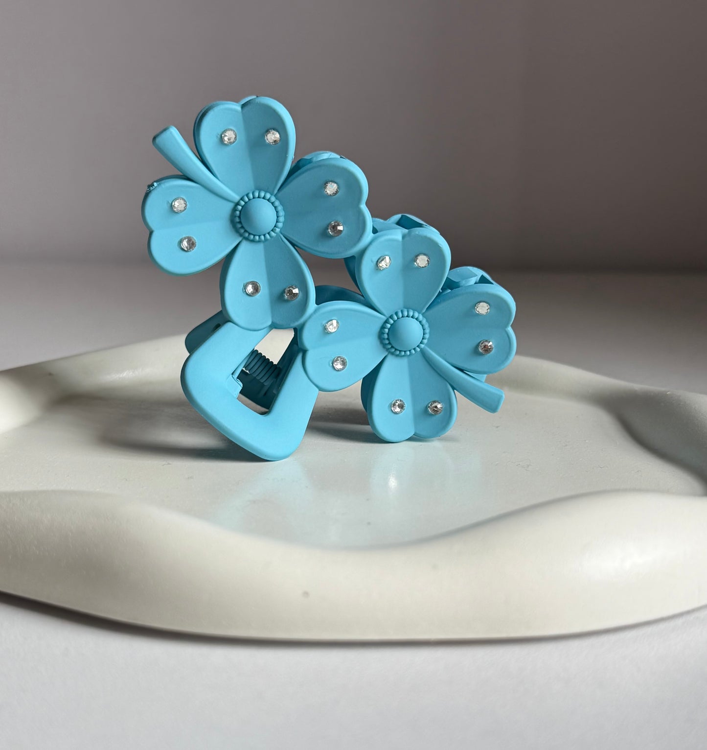 Fortune Flower Claw Clip -  Sea Blue