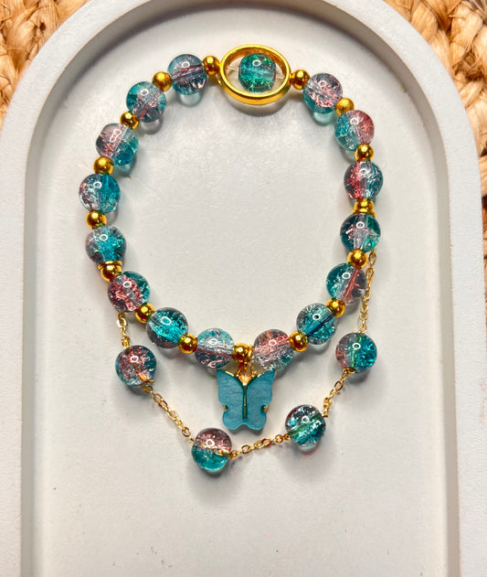 Butterfly Kiss Beaded Chain Bracelet