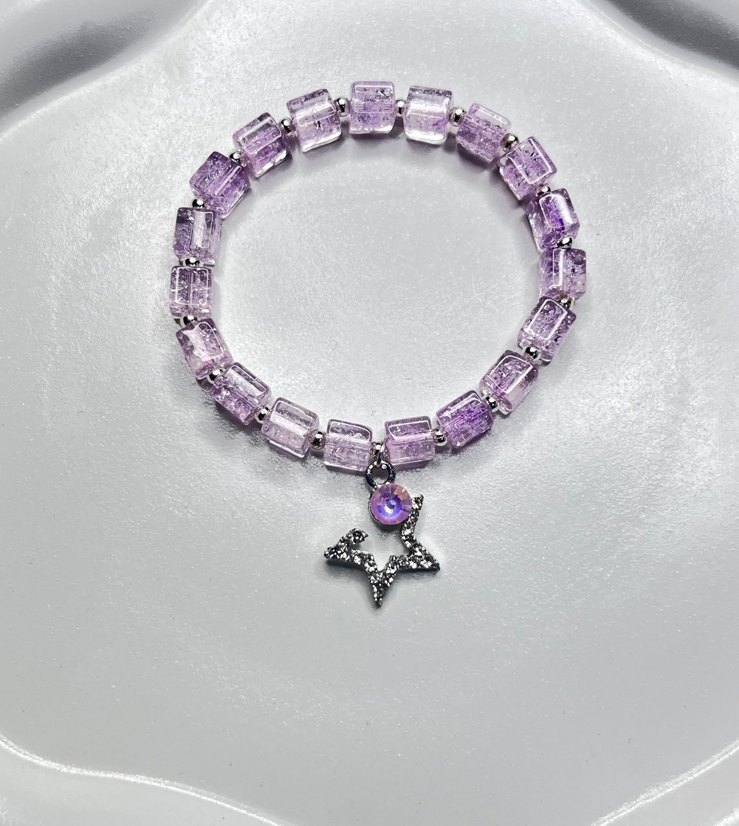 Galaxy Purple Star Charm Bracelet