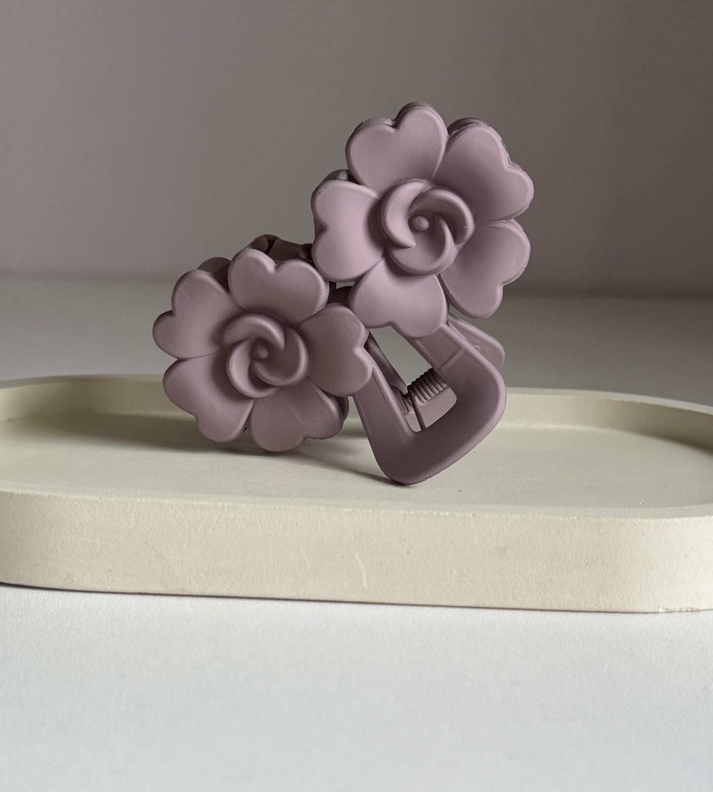 Duo Blossom Claw Clip - Purple