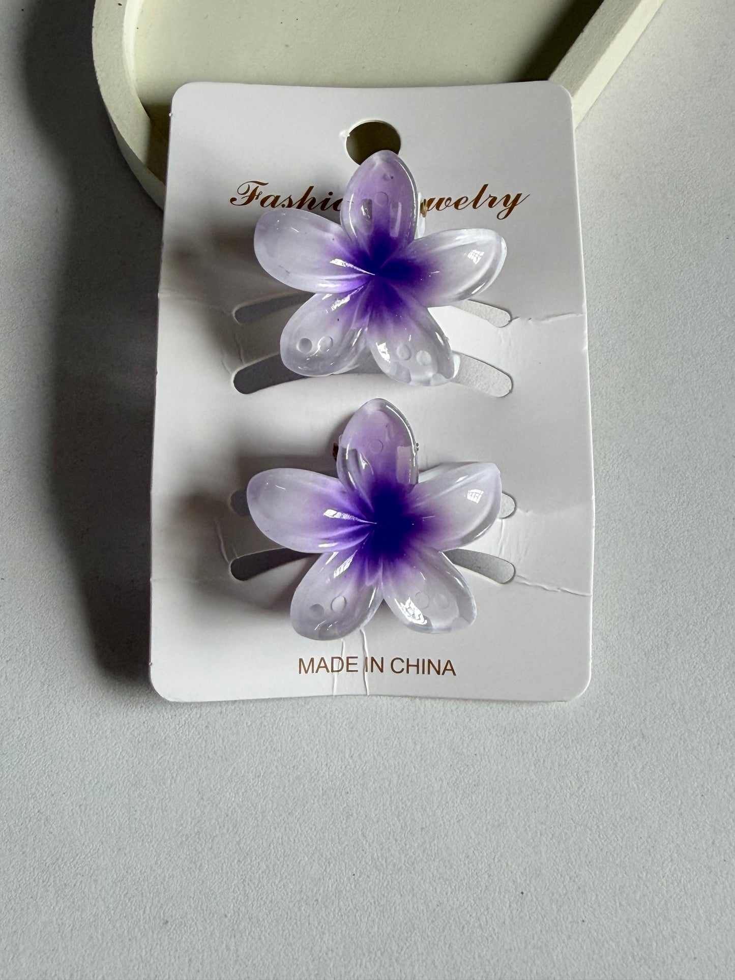 Flora Lock Mini Combo Claw Clips  - Purplish White