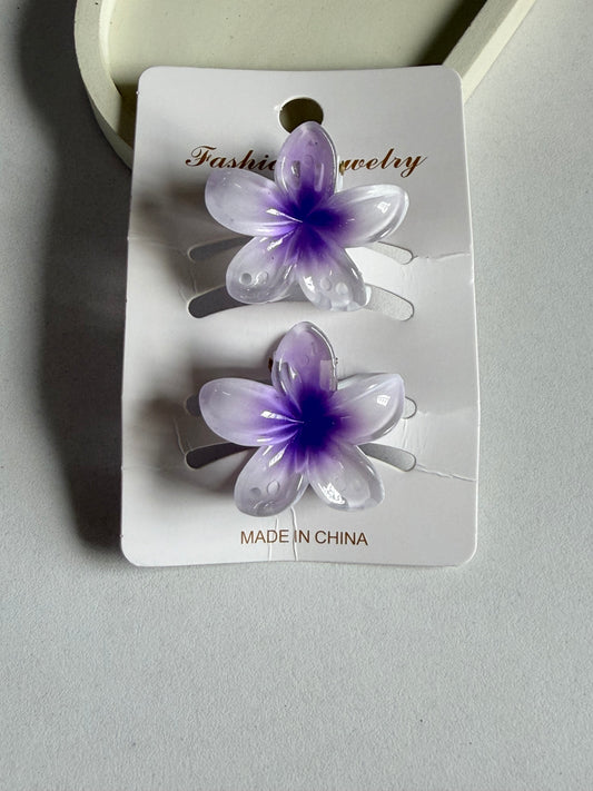 Flora Lock Mini Combo Claw Clips  - Purplish White