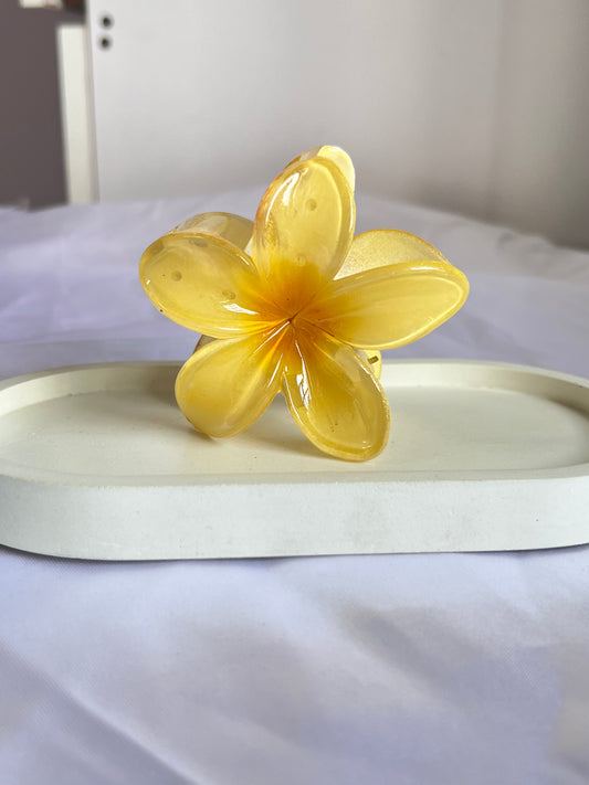 Flora Lock Claw Clip- Yellow