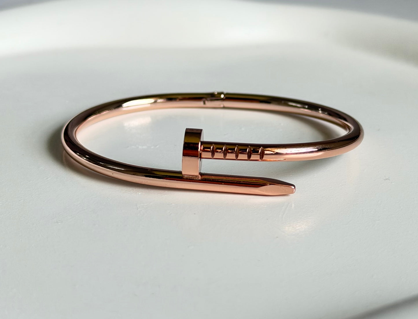 Trendy Tarnish Free Rose Gold Nail Bracelet - Baby Size ( Lean Wrist Fit)