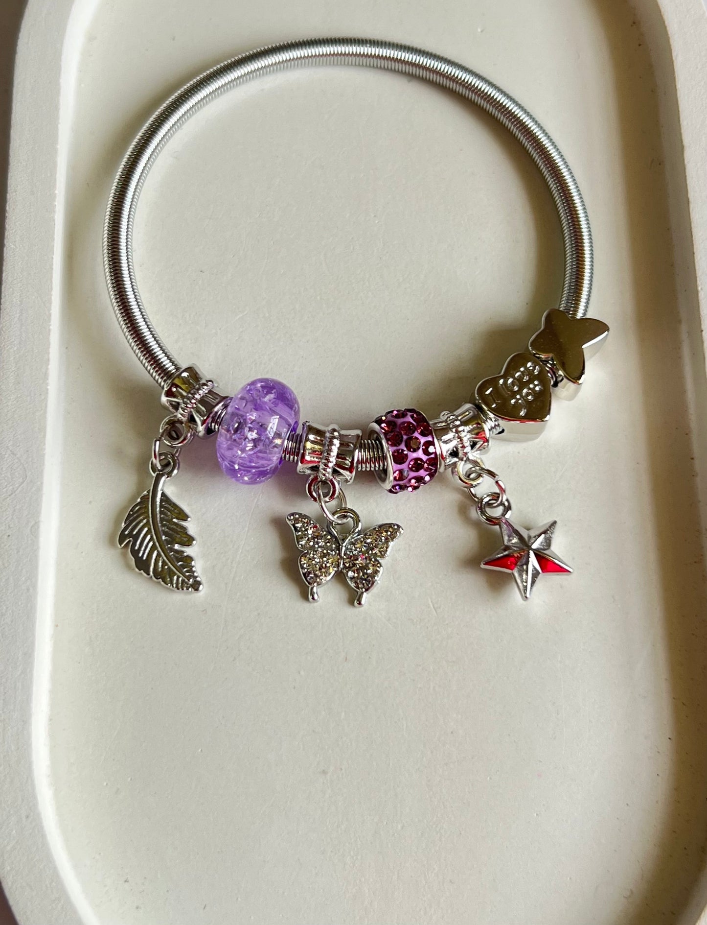 Twilight Garden Pandora Style Charm Bracelet