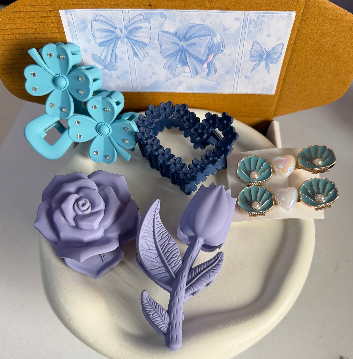 Blue Blossom Hair Set
