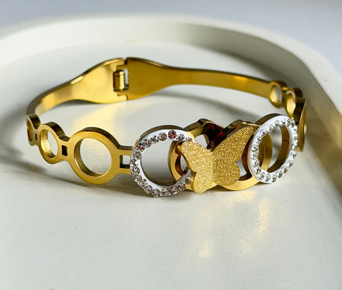 The Halo Butterfly Anti Tarnish Kada Bracelet - Regular Size