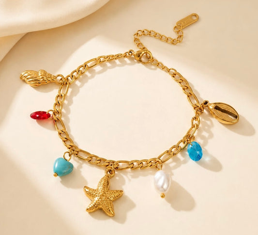 Mermaid Charm Anti Tarnish Chain Bracelet
