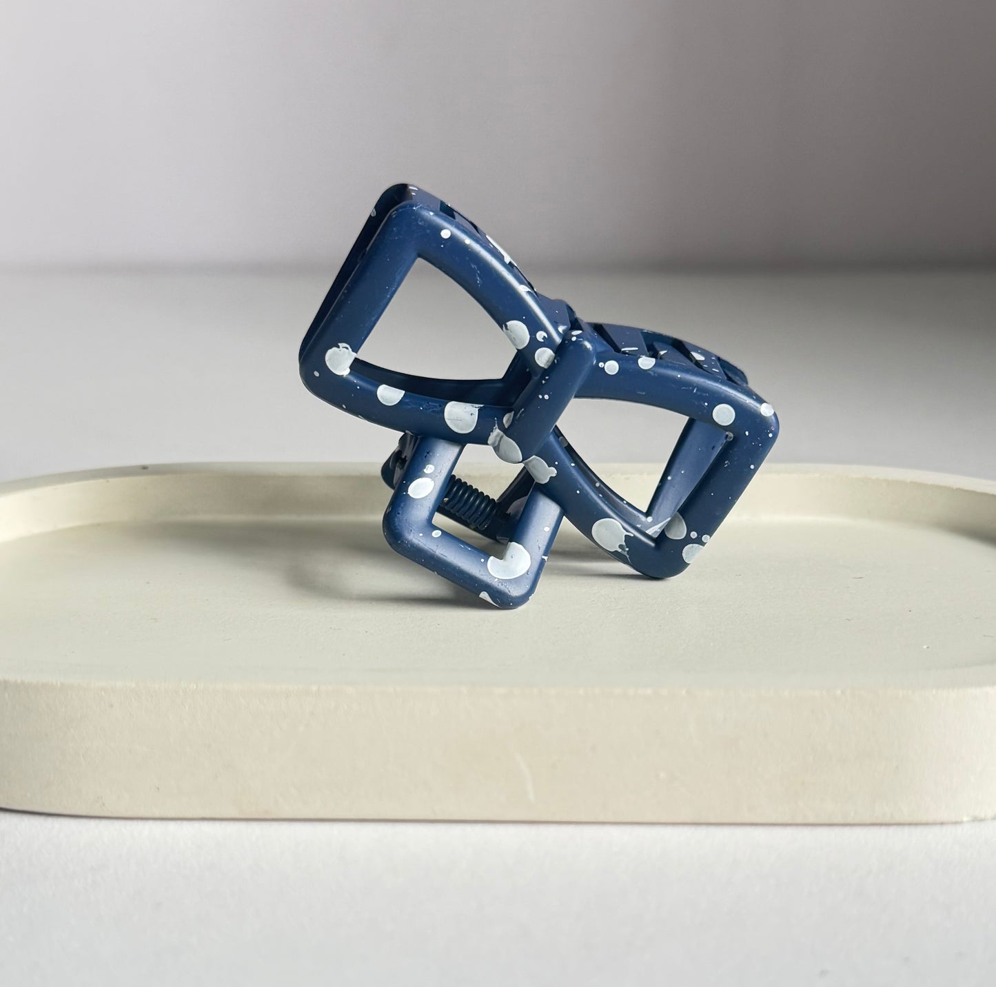 Sweet Polka Bow Claw Clip - Blur