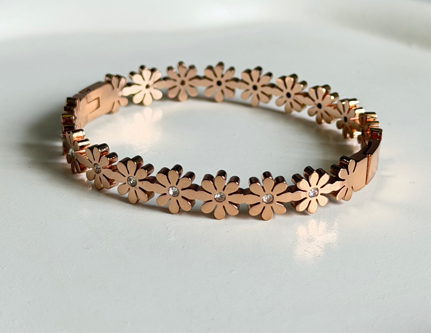 Rose Gold Petal Kada Bracelet- Anti- Tarnish - Baby Size