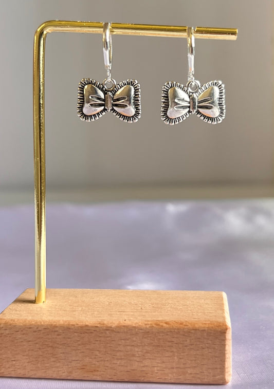 Tiny Twinkle Bow Hoops Earrings