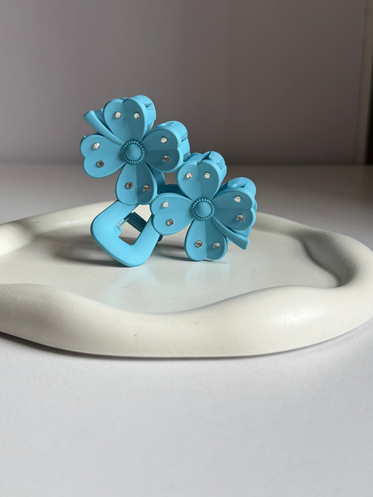 Fortune Flower Claw Clip -  Sea Blue