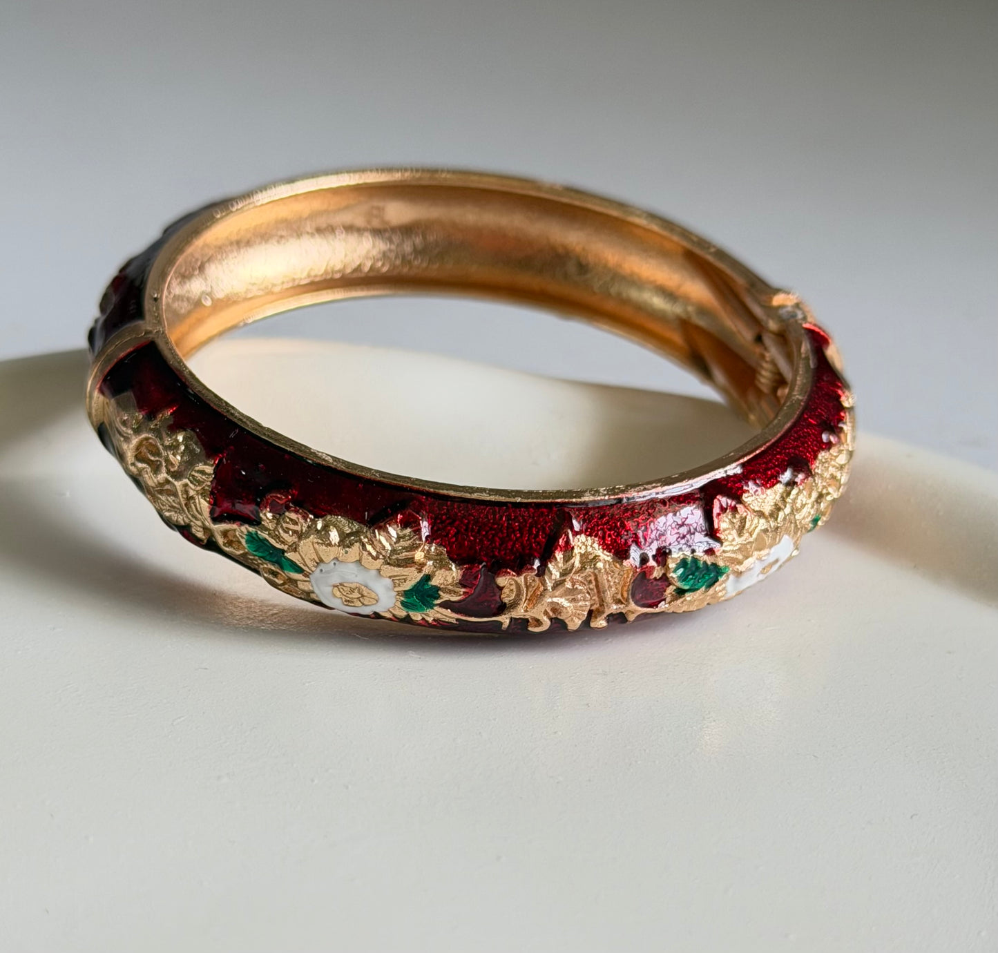 Graceform Enamel Bangle Bracelet - Maroon