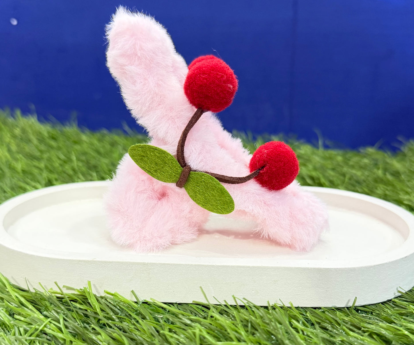 Velvet Vines Cherry Claw Clip - Pink