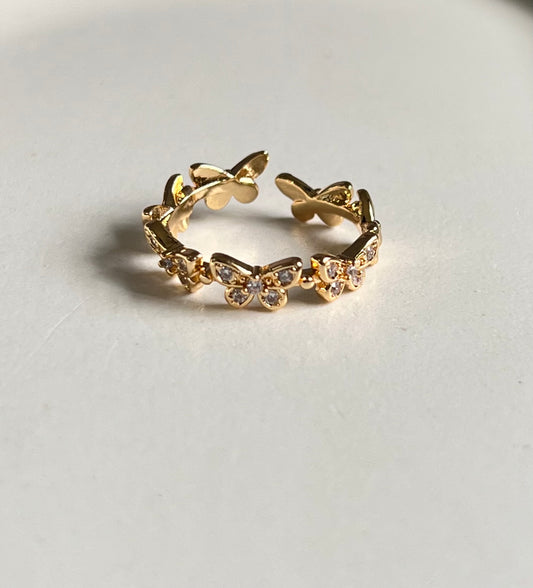 Butterfly Gleam Ring - Anti-Tarnish & Adjustable