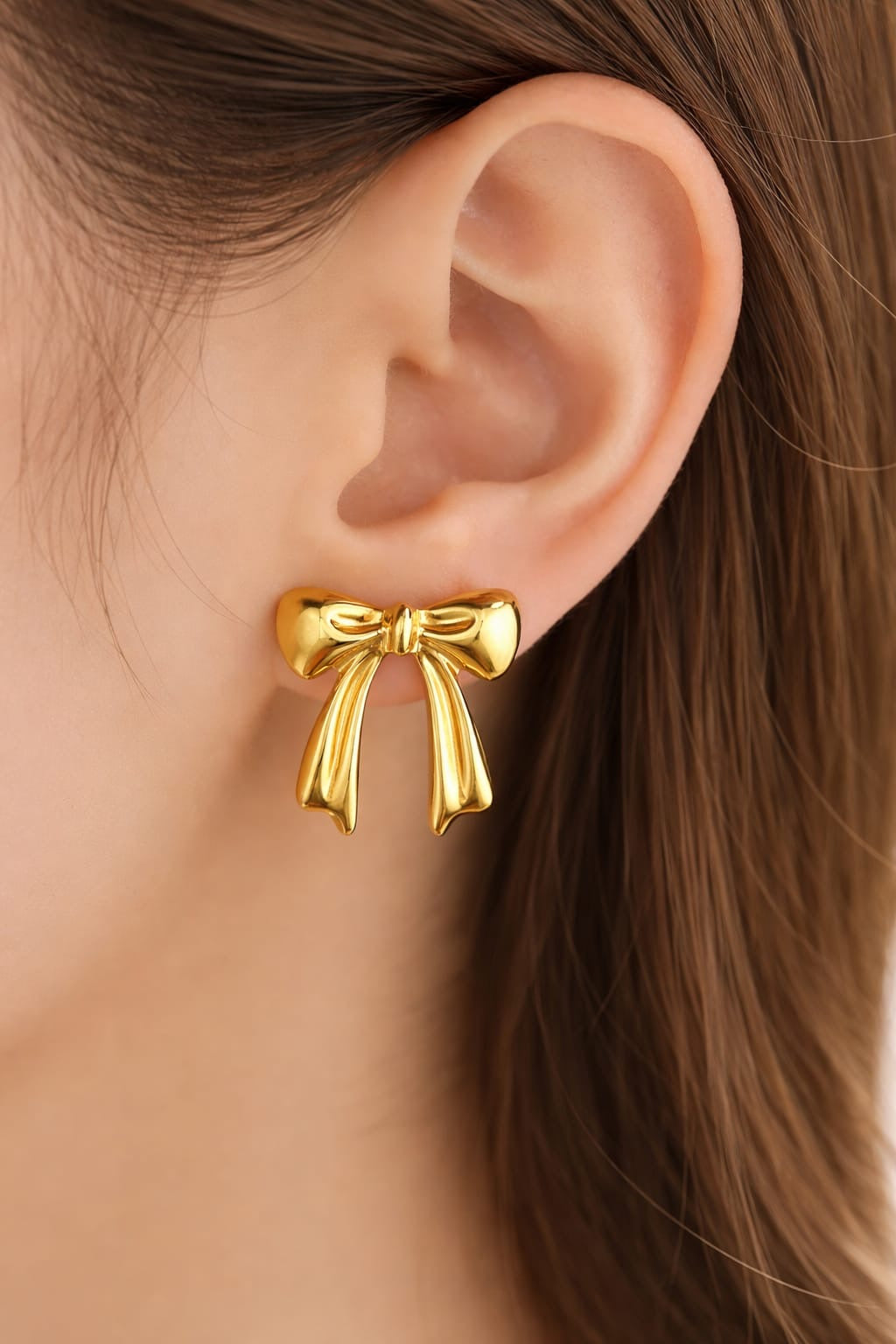 Luxe Ribbon Anti Tarnish Bow Earrings