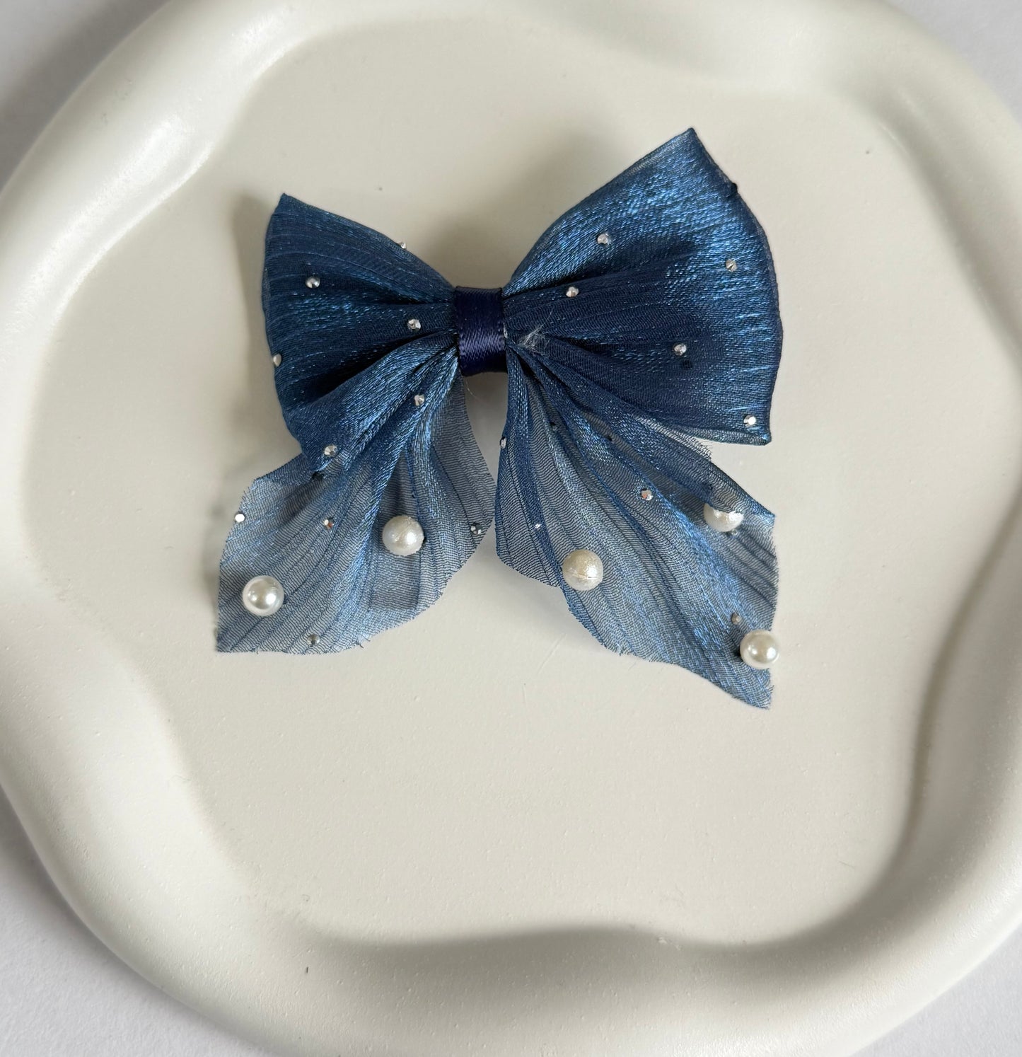 Pretty Bow Hair Clip - Blue