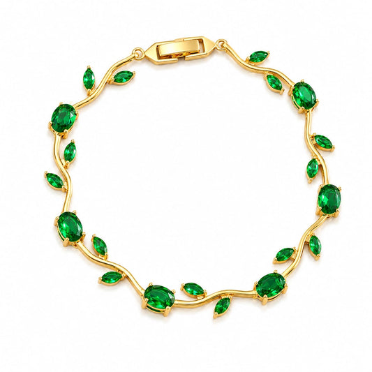 Tulip Elegance Anti-Tarnish Chain Bracelet - Green